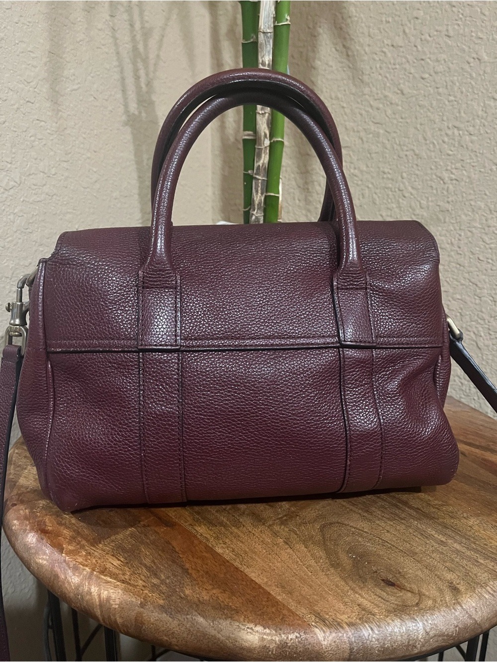 MULBERRY SMALL BURGUNDY BAYSWATER SATCHEL CROSSBODY BAG - Picture 2 of 14